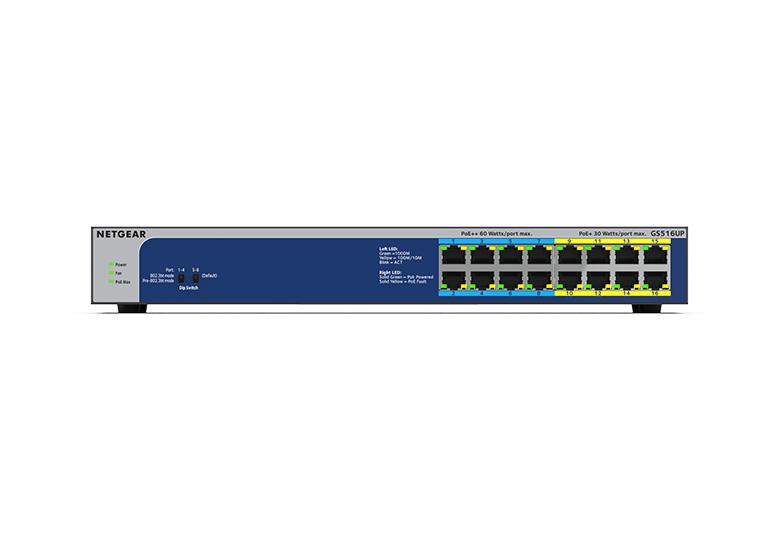 取寄 Netgear GS516UP-100AJS Ultra60 PoE+対応(380W)ギガビット16ポート アンマネージスイッチ